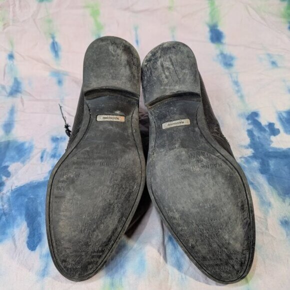 Magnanni Black Leather and Suede Oxford Derby Dress Boots Men Size 42.5 - Picture 13 of 14